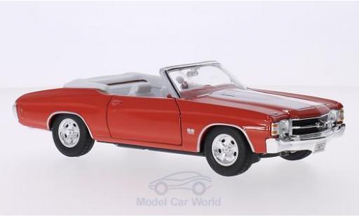 Modelauto Chevrolet Chevelle Convertible SS 454 Cabriolet oranje/wit 1971 1/24 Welly