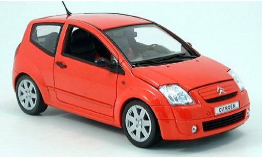 Modelauto Citroen C2 Berline rood 2003 1/18 Welly