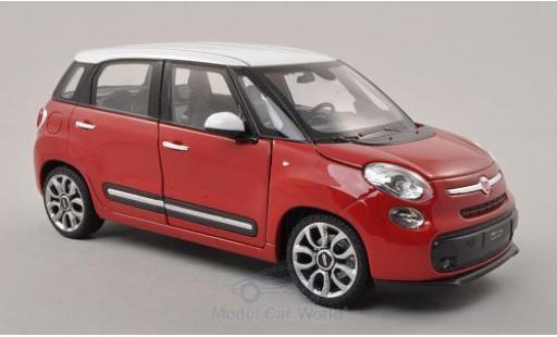 Modelauto Fiat 500L Base rood/wit 2013 1/24 Welly