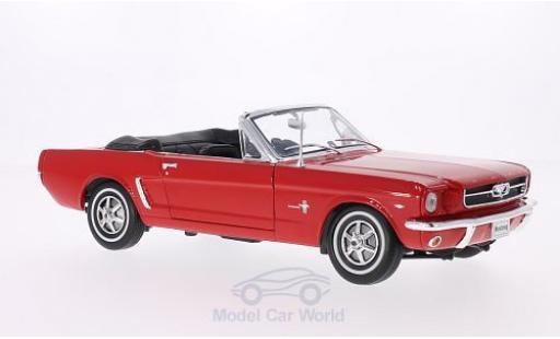 Modelauto Ford Mustang Convertible Cabriolet rood 1964 1/18 Welly