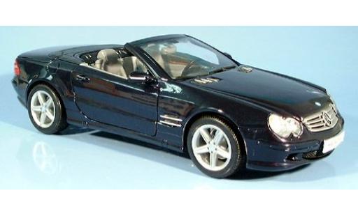 Modelauto Mercedes 500 Base SL Cabriolet dk. blauw 1/18 Welly