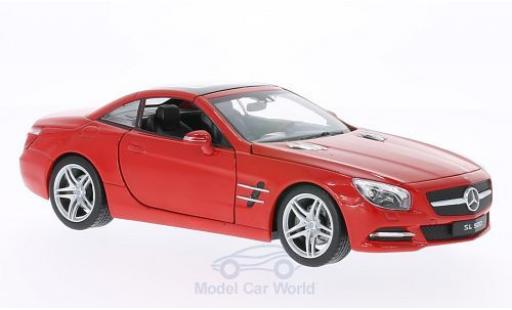 Modelauto Mercedes SL Base 500 (R231) rood 2012 dak gesloten 1/24 Welly