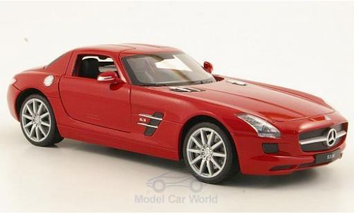 Modelauto Mercedes SLS Coupe AMG (C197) rood 1/24 Welly