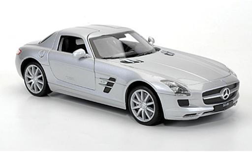 Modelauto Mercedes SLS Coupe AMG (C197) grijs 1/24 Welly
