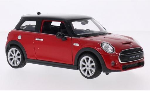 Modelauto Mini Cooper S rood/zwart 2014 1/24 Welly