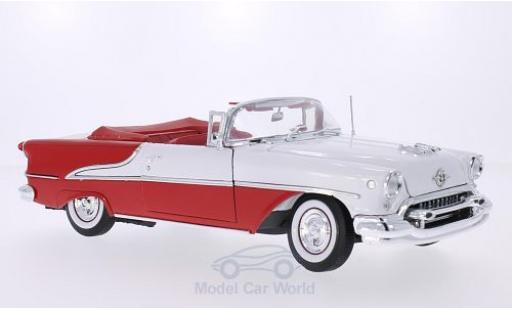 Modelauto Oldsmobile Super 88 Base rood/wit 1955 1/18 Welly