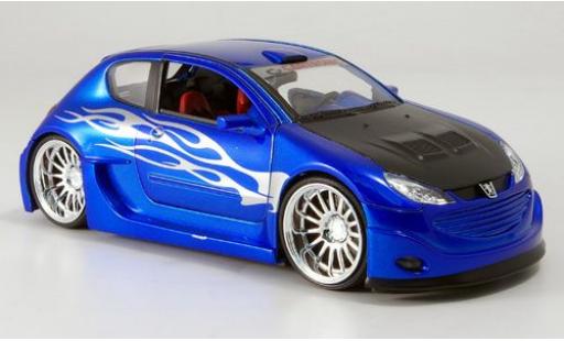 Modelauto Peugeot 206 Tuning met.-blauw 1/24 Welly