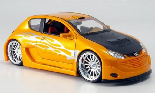 Modelauto Peugeot 206 Tuning oranje-gold 1/24 Welly
