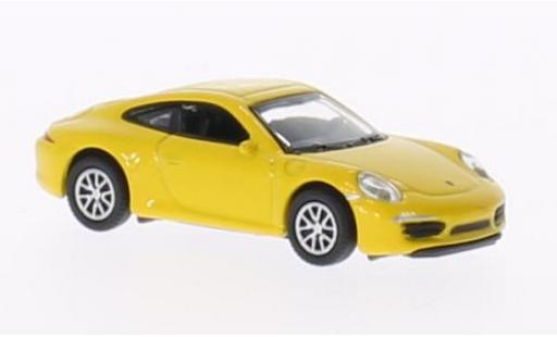 Modelauto Porsche 911 S Carrera geel 1/87 Welly
