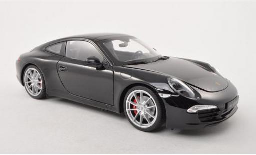 Modelauto Porsche 911 S Carrera zwart 1/18 Welly