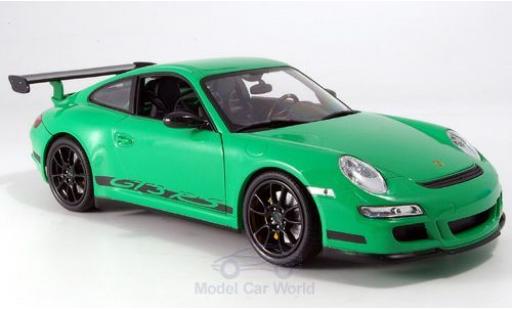 Modelauto Porsche 911 RS GTR3 groen zonder Vitrine 1/18 Welly