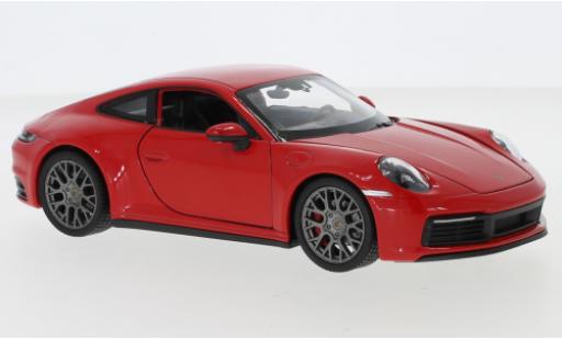 Modelauto Porsche 911 4S Carrera rood 1/24 Welly