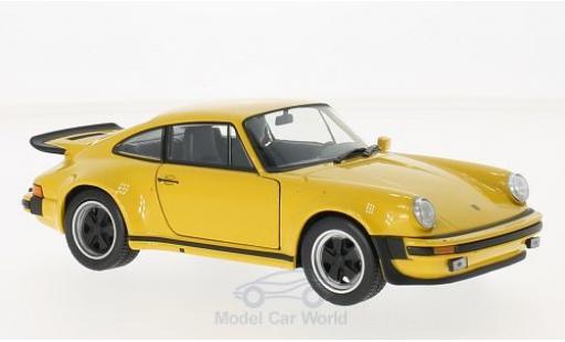 Modelauto Porsche 911 Turbo 3.0 geel 1974 1/24 Welly