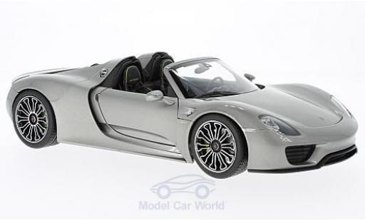 Modelauto Porsche 918 Base Spyder grijs 2011 1/18 Welly