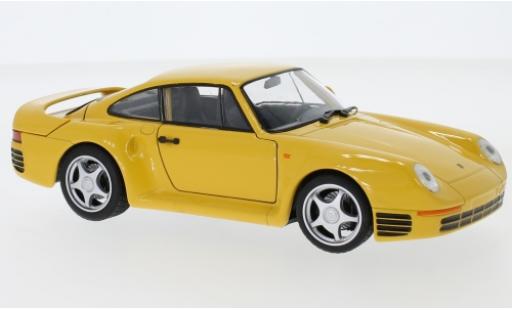 Modelauto Porsche 959 Base geel 1/24 Welly