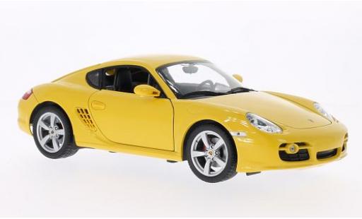 Modelauto Porsche Cayman Base geel 1/18 Welly