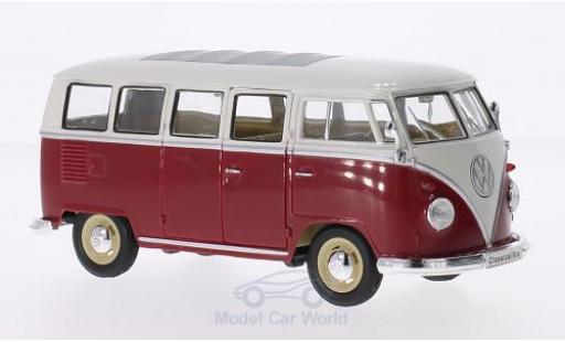 Modelauto Volkswagen T1 B Bus rood/wit 1963 1/24 Welly