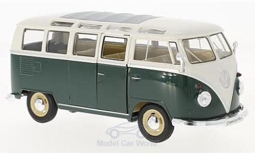 Modelauto Volkswagen T1 B Samba groen/wit 1963 1/24 Welly