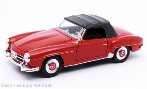 Modelauto Mercedes 190 Base SL (W121) rood/zwart 1/24 Welly
