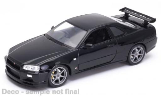 Modelauto Nissan Skyline R34 GT-R zwart 1/24 Welly