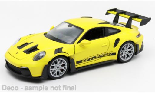 Modelauto Porsche 911 RS GTR geel 1/24 Welly