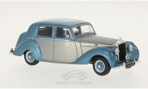 Modelauto Bentley Mark 6 berline MK VI grijs/metallic blauw RHD 1950 1/43 WhiteBox