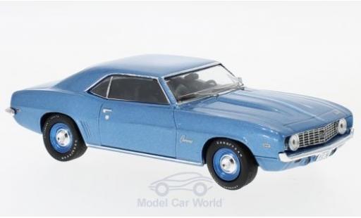 Modelauto Chevrolet Camaro Coupe metallic blauw 1969 1/43 WhiteBox