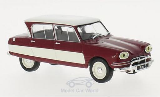 Modelauto Citroen Ami 6 Berline rood/wit 1961 1/43 WhiteBox