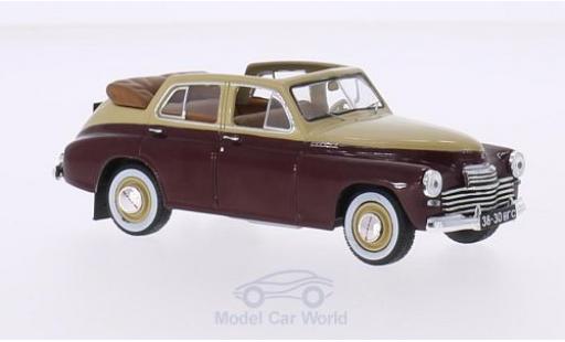 Modelauto Gaz M20 Cabriolet GAZ Pobieda beige/rood 1950 1/43 WhiteBox