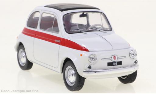 Modelauto Fiat 500 D wit/rood 1960 1/24 WhiteBox