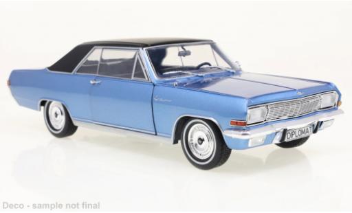 Modelauto Opel Diplomat A Base A V8 Coup&Atilde;&copy; metallic blauw/zwart 1965 1/24 WhiteBox