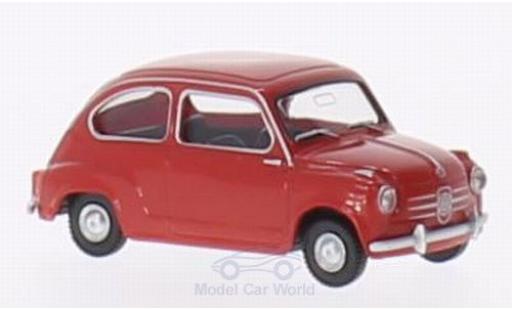 Modelauto Fiat 600 Berlina rood 1/87 Wiking