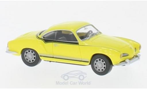 Modelauto Volkswagen Karmann Ghia Coupe Ghia geel/Dekor 1/87 Wiking