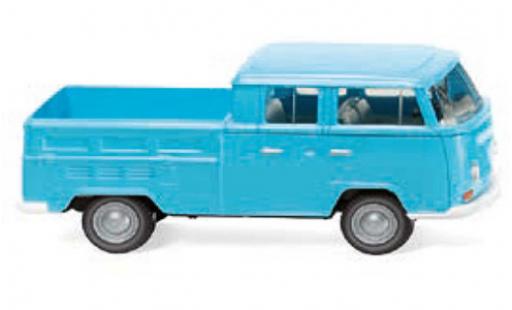Modelauto Volkswagen T2 A Doppelkabine blauw 1967 1/87 Wiking