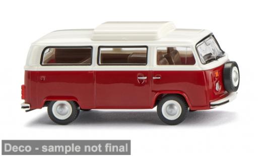 Modelauto Volkswagen T2 B Campingbus rood/wit 1972 1/87 Wiking