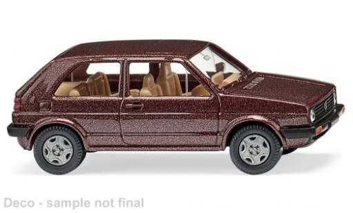 Modelauto Volkswagen Golf Base II metallic brun 1/87 Wiking