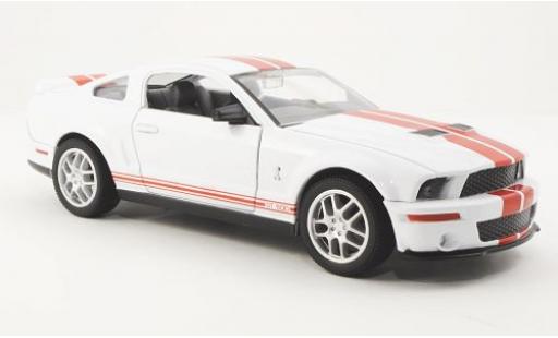 Modelauto Shelby GT GT500 500 wit 2007 avec rood strepen 1/24 Yat Ming